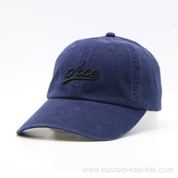 Vintage Washed Baseball Hat with 3d Embroidery